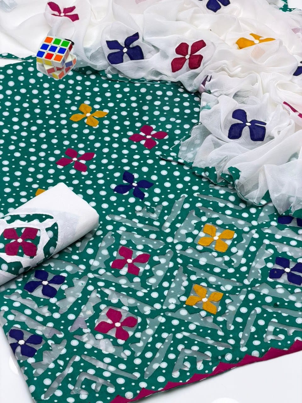 Polka print 3pc dress